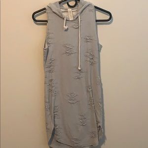 Hooded Distressed Dress / Shirt